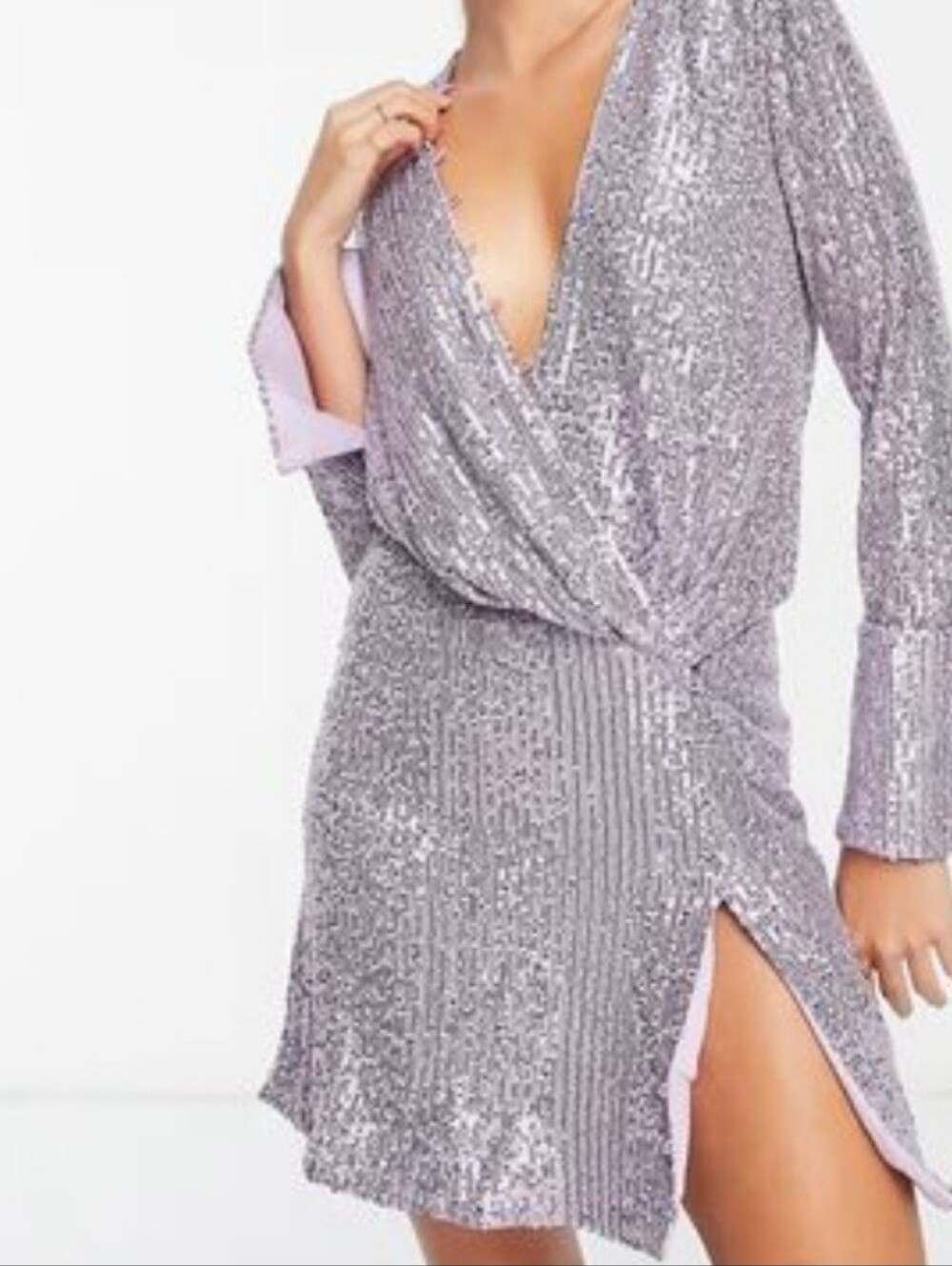 Asos Design Sparkling Purple Sequin Dress Brand New